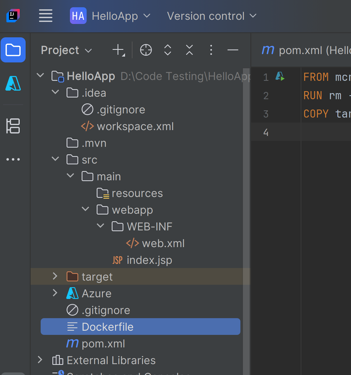 het docker-ondersteuningsbestand.