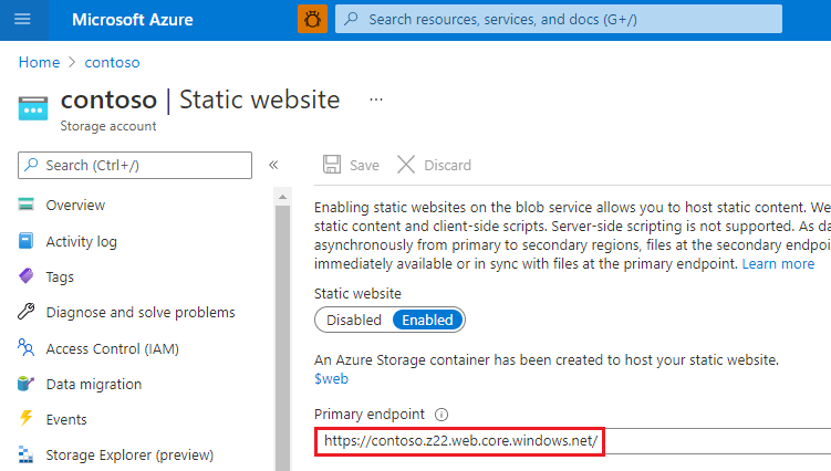 Metrische gegevens van statische websites van Azure Storage
