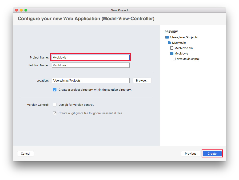 macOS namnge projektet