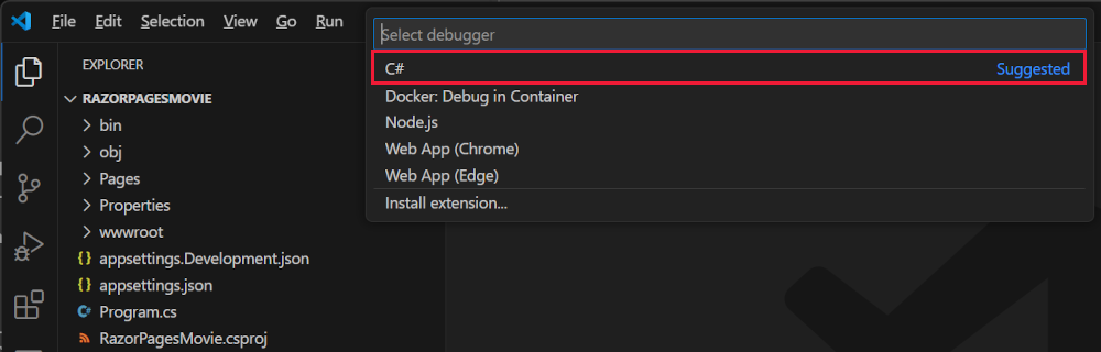 Dialogrutan Välj miljö