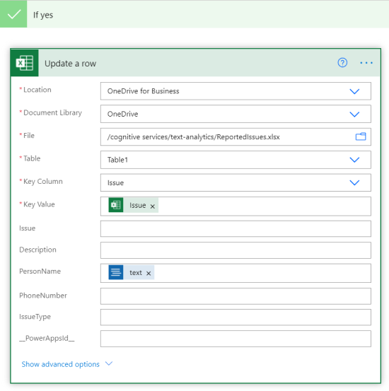 Lägg till Excel-informationen