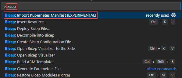 Skärmbild av Kubernetes-manifest för import av Visual Studio Code.