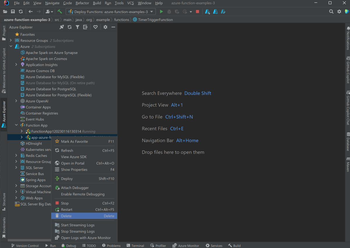 Skärmbild som visar Ta bort markerat från en snabbmeny.