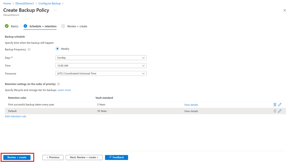 Skärmbild som visar hur du initierar skapandet av säkerhetskopiering.