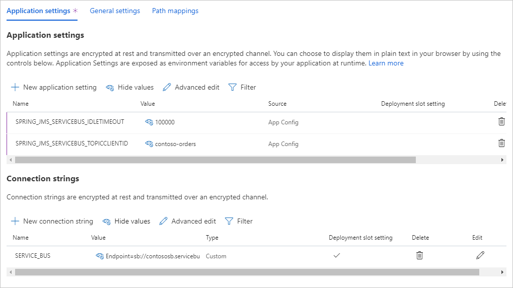 App Service-programkonfiguration