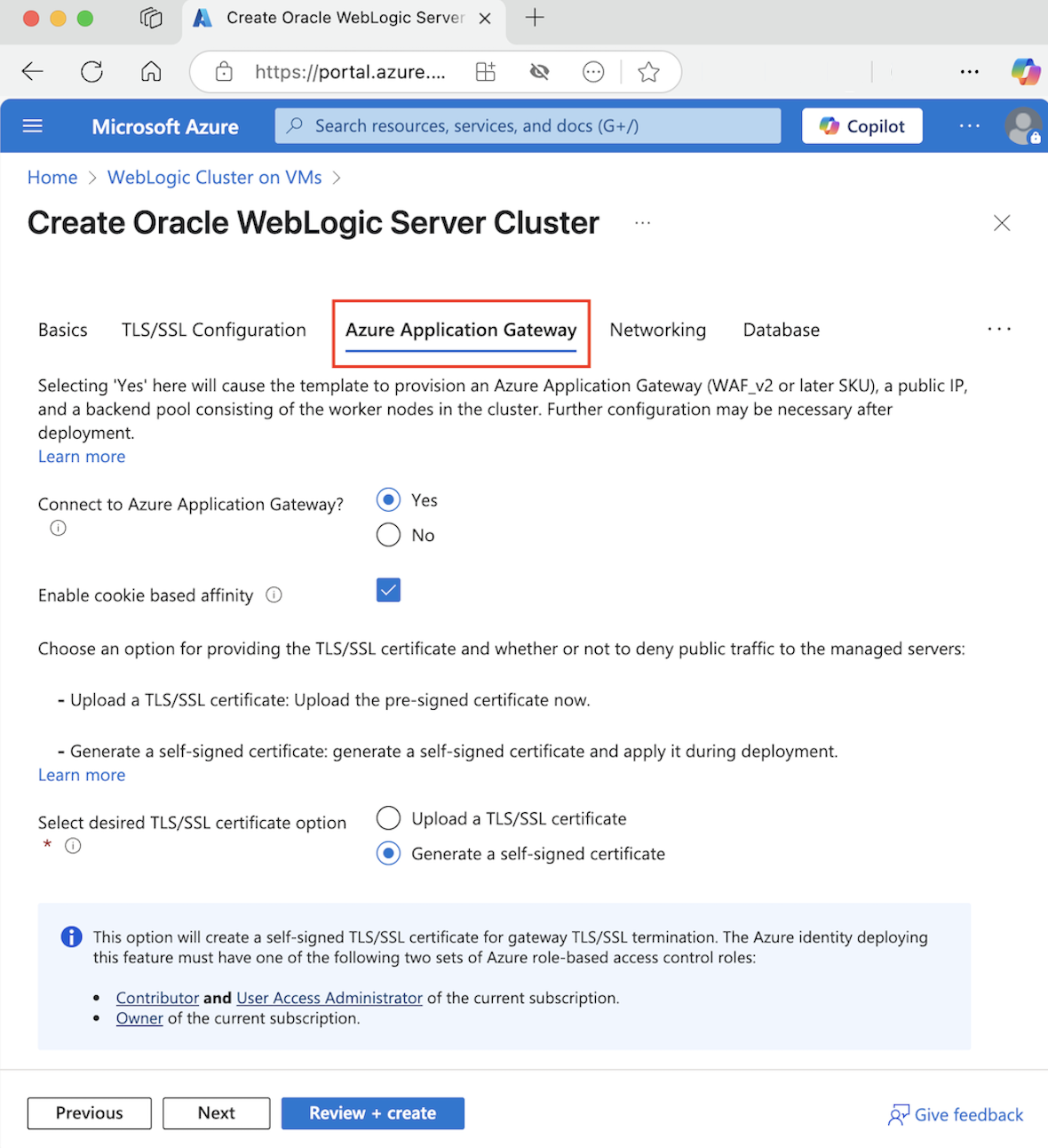 skärmbild av Azure-portalen som visar Azure Application Gateway.