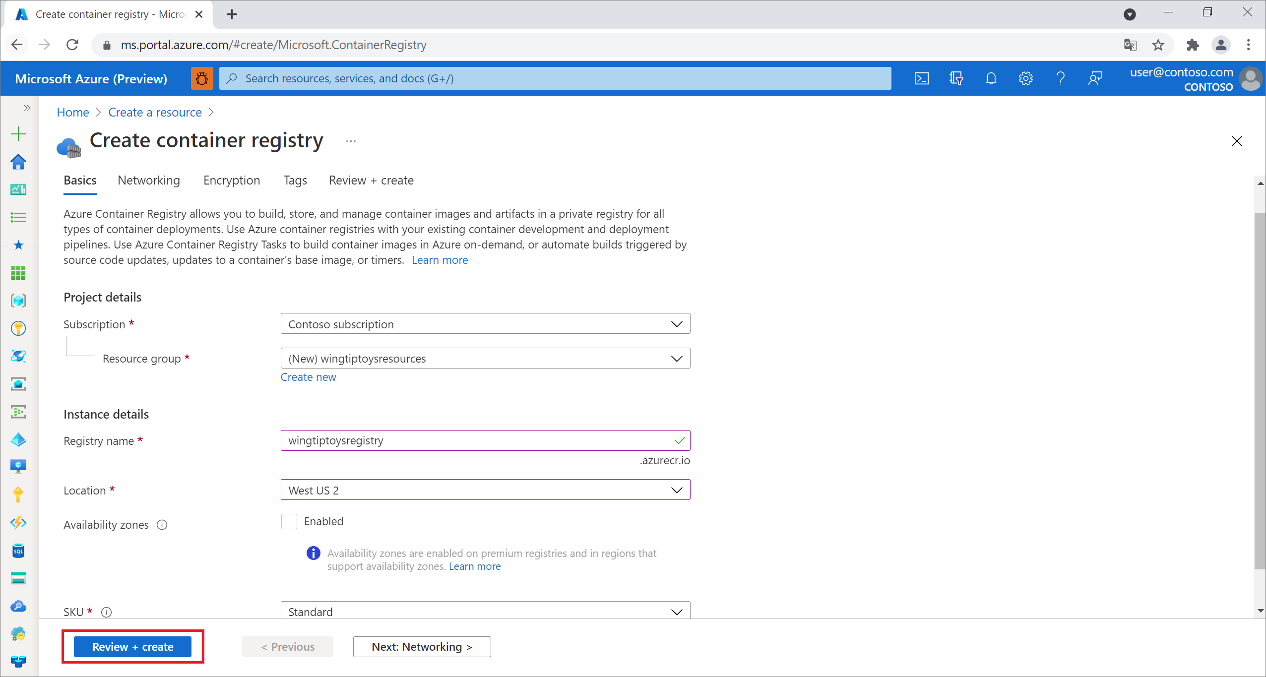 Konfigurera Azure Container Registry-inställningar
