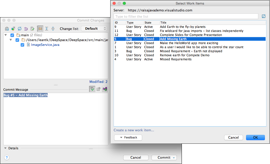 Skärmbild som visar Commit Earth.