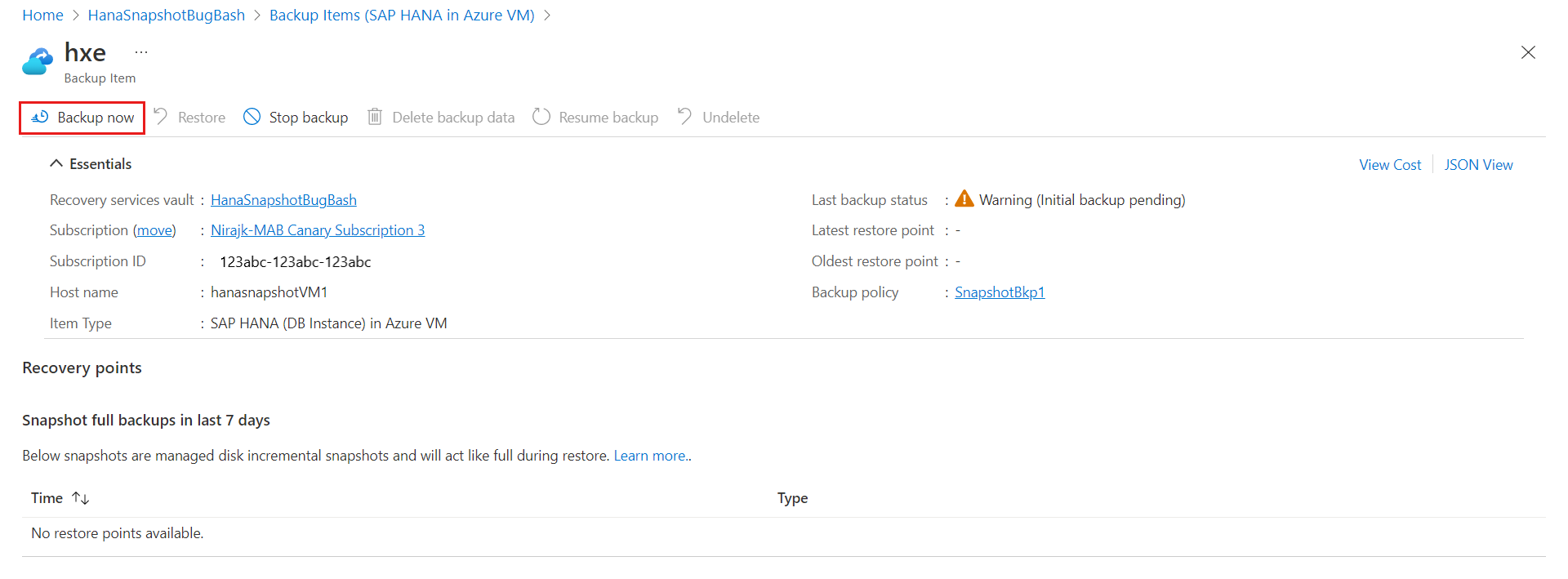 Skärmbild som visar knappen
