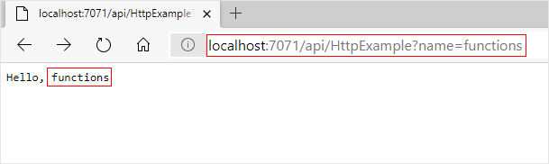 Funktion localhost-svar i webbläsaren