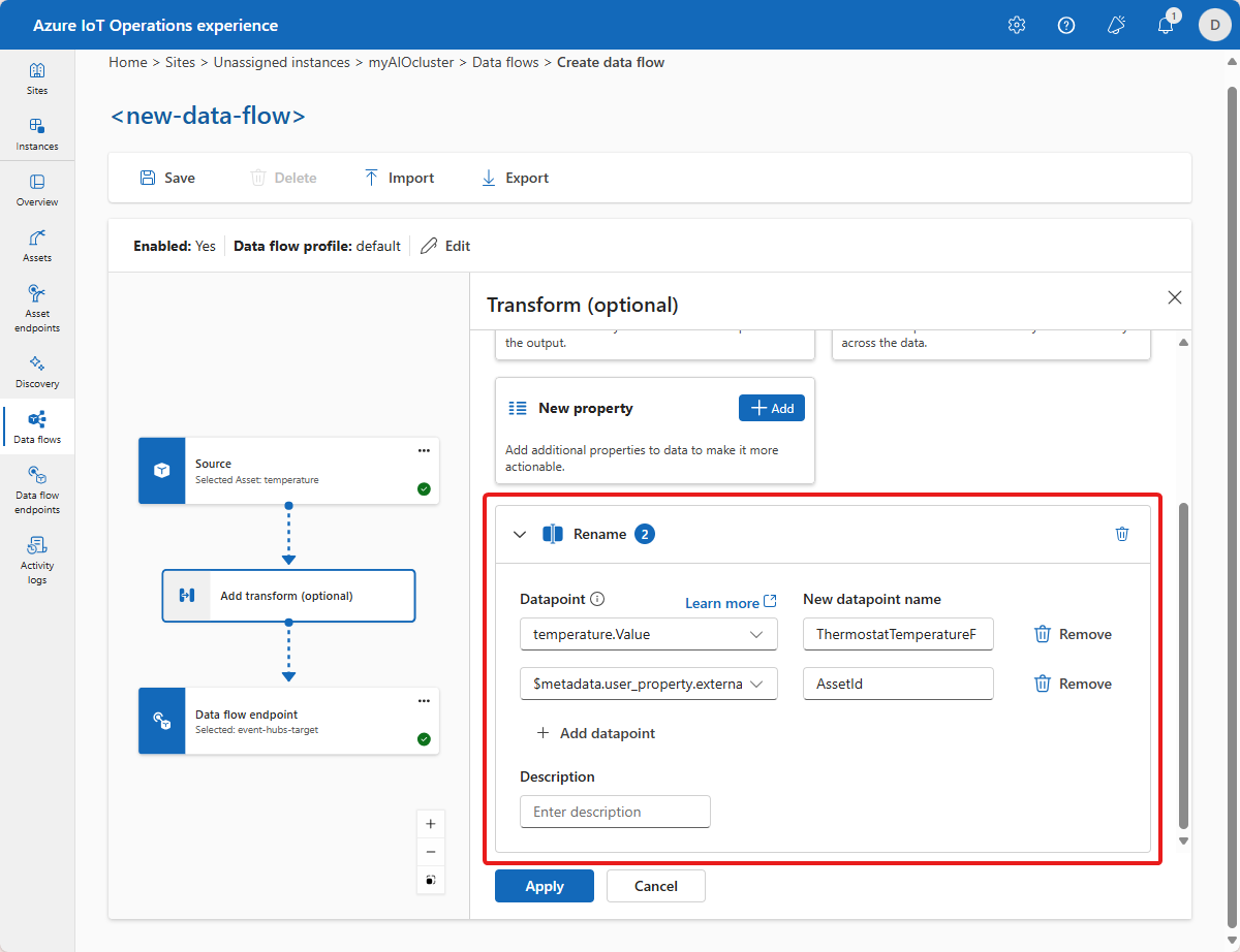 Skärmbild av namnändringen.