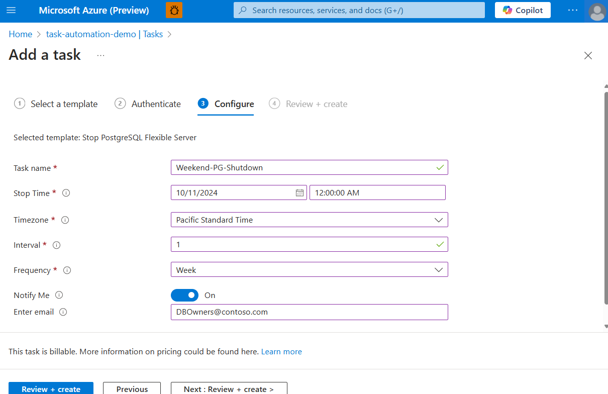 Skärmbild som visar nödvändig information för den valda aktiviteten.
