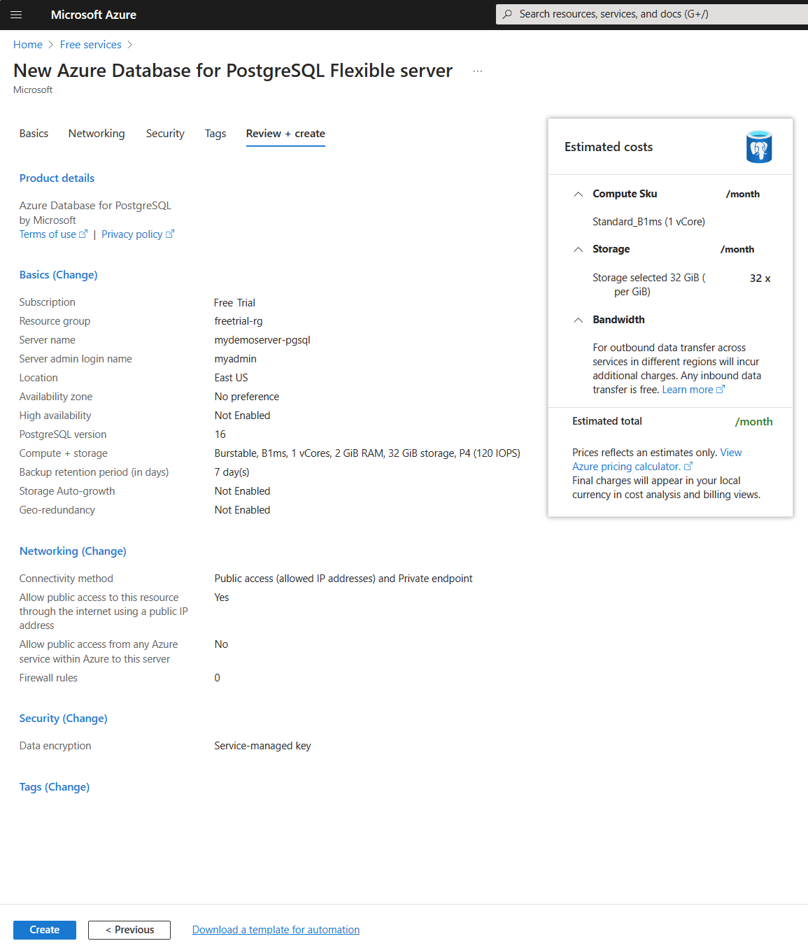 Skärmbild som visar bladet Granska + skapa.