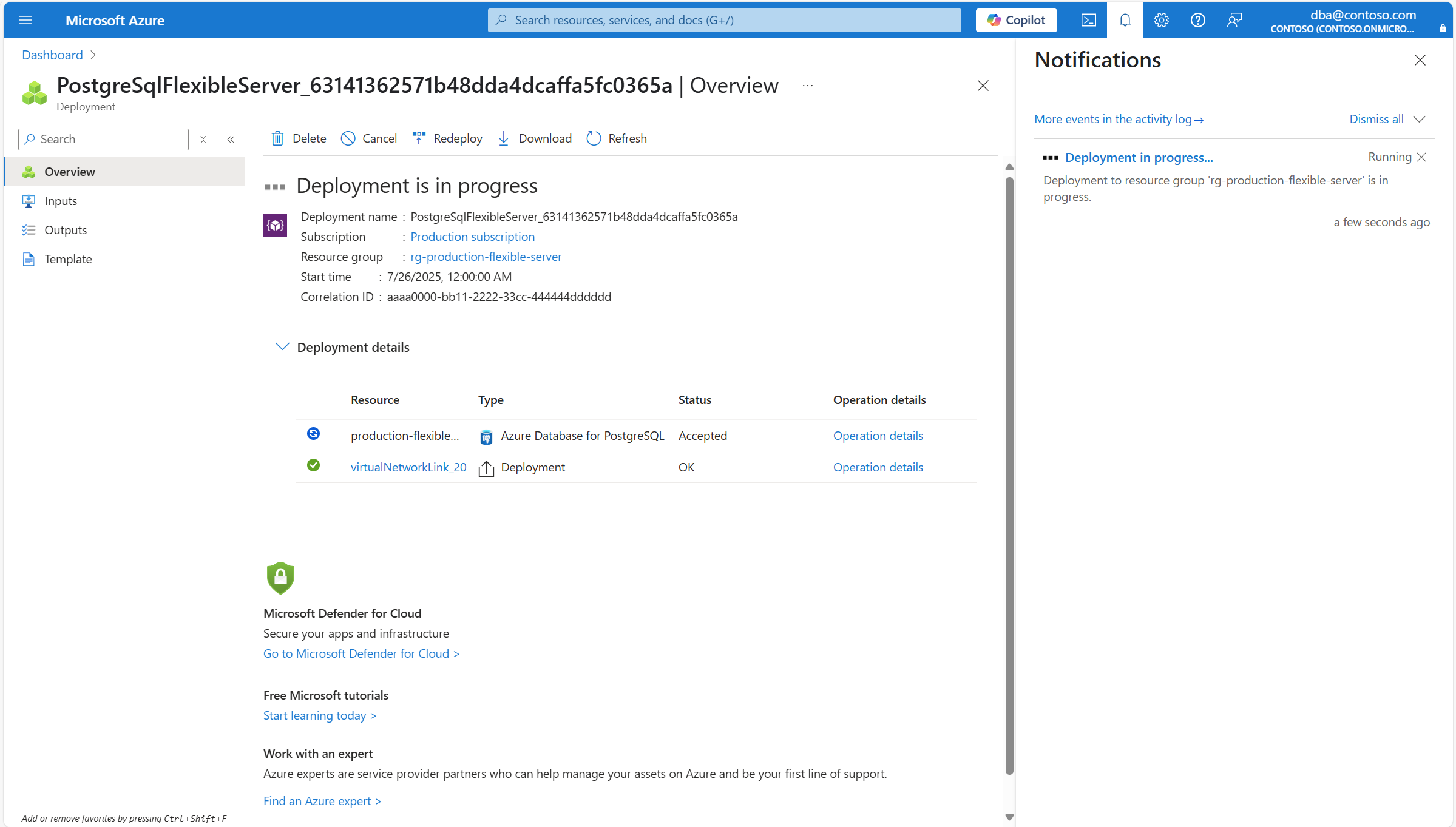 Skärmbild som visar en server vars nätverksinställningar sparas.