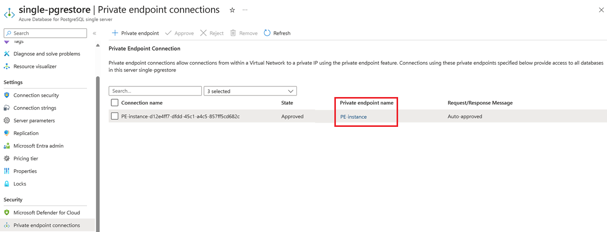 Skärmbild av enskild server med PE.