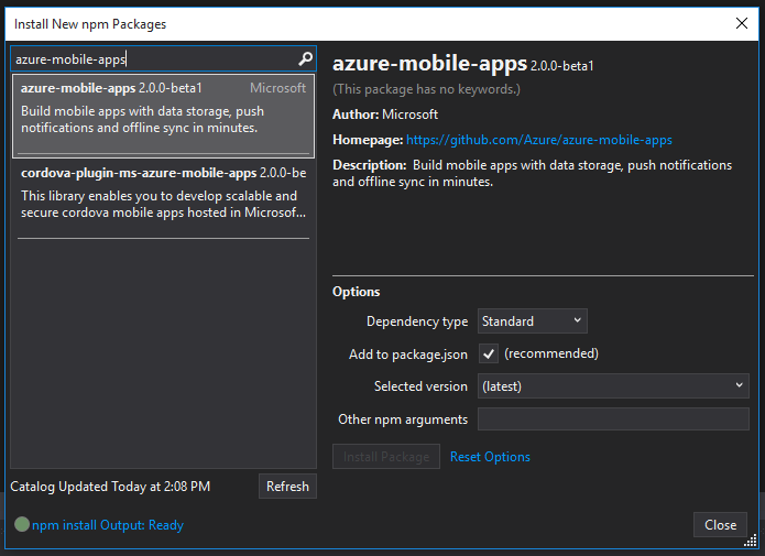 Installera nya npm-paket