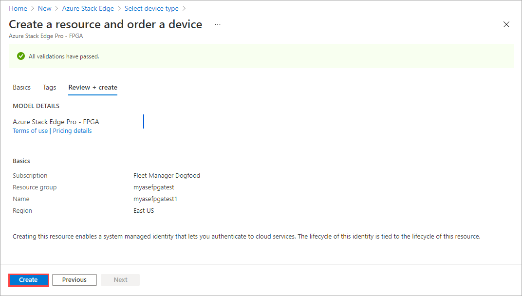 Granska detaljer om Azure Stack Edge-resursen och integritetspolicyn