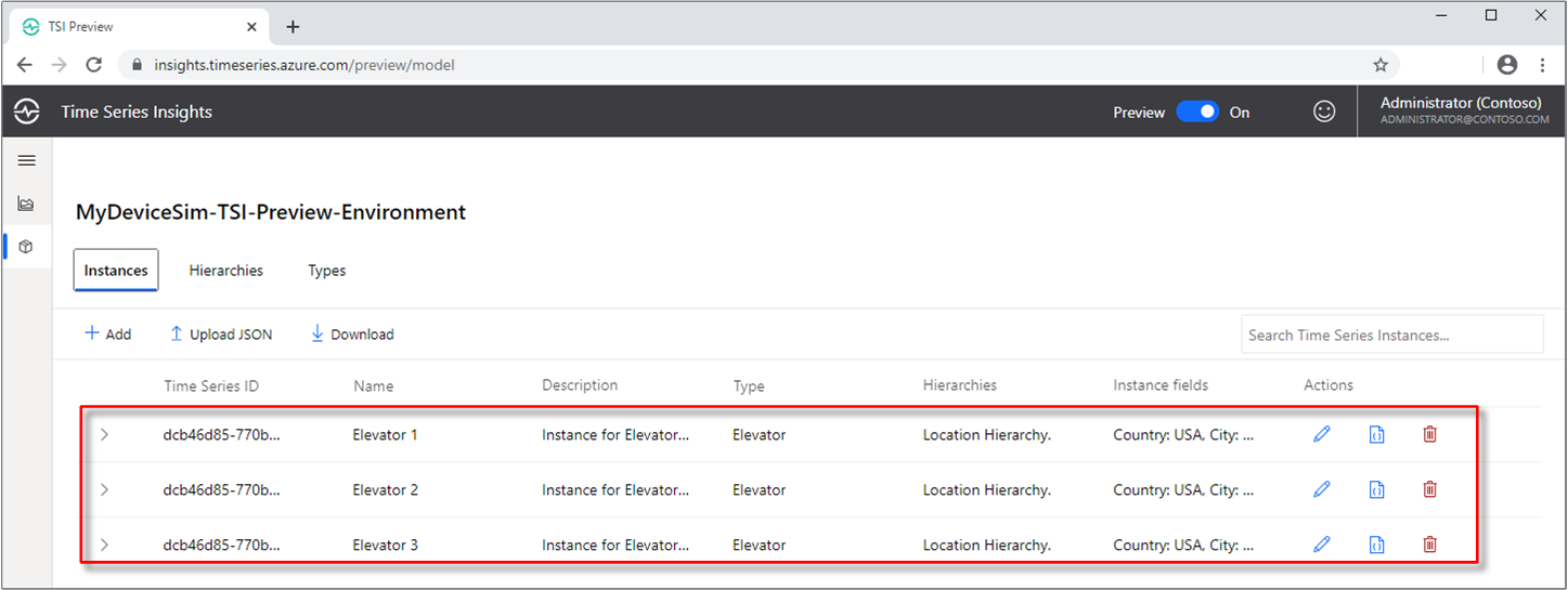 Visa de uppdaterade instanserna.