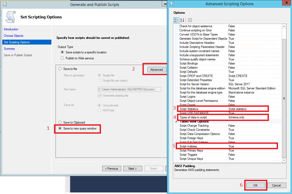 Skärmbild av skriptobjekt.