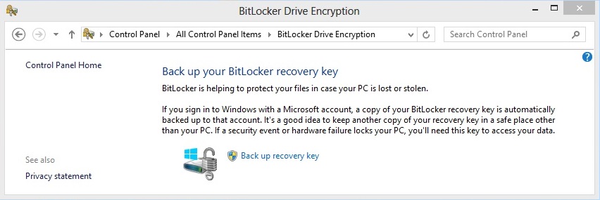Skärmbild av sidan BitLocker-diskkryptering, som visar att BitLocker hjälper till att skydda dina filer.