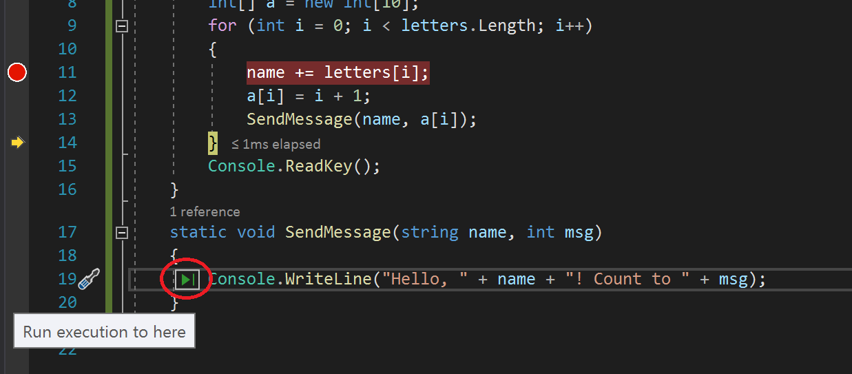 Kör för att klicka på Skärmbild av knappen Kör för att klicka.