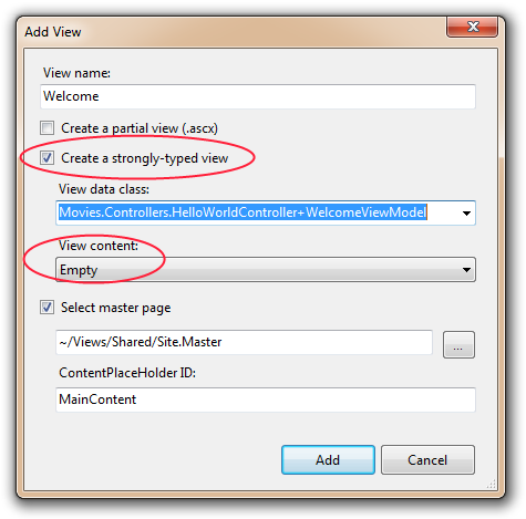 添加带圆圈的视图