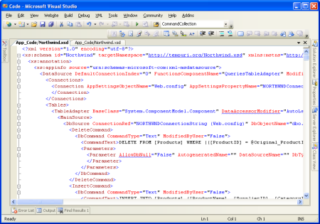 Northwinds 类型化数据集的 XML 架构定义 (XSD) 文件