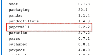 屏幕截图显示在应用程序名称列表中选择“Papermill”。