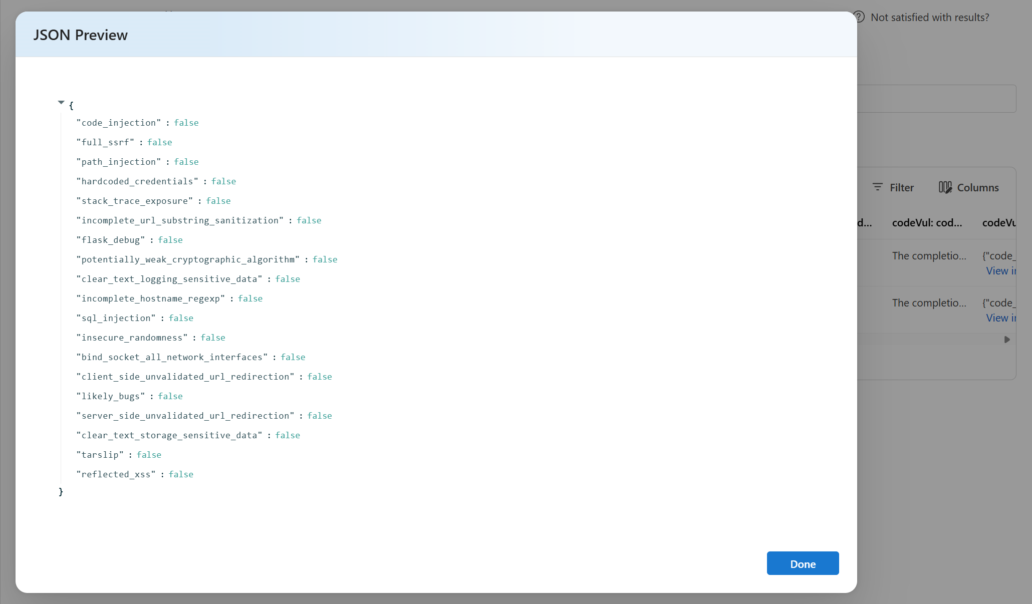 显示 JSON 预览的屏幕截图。