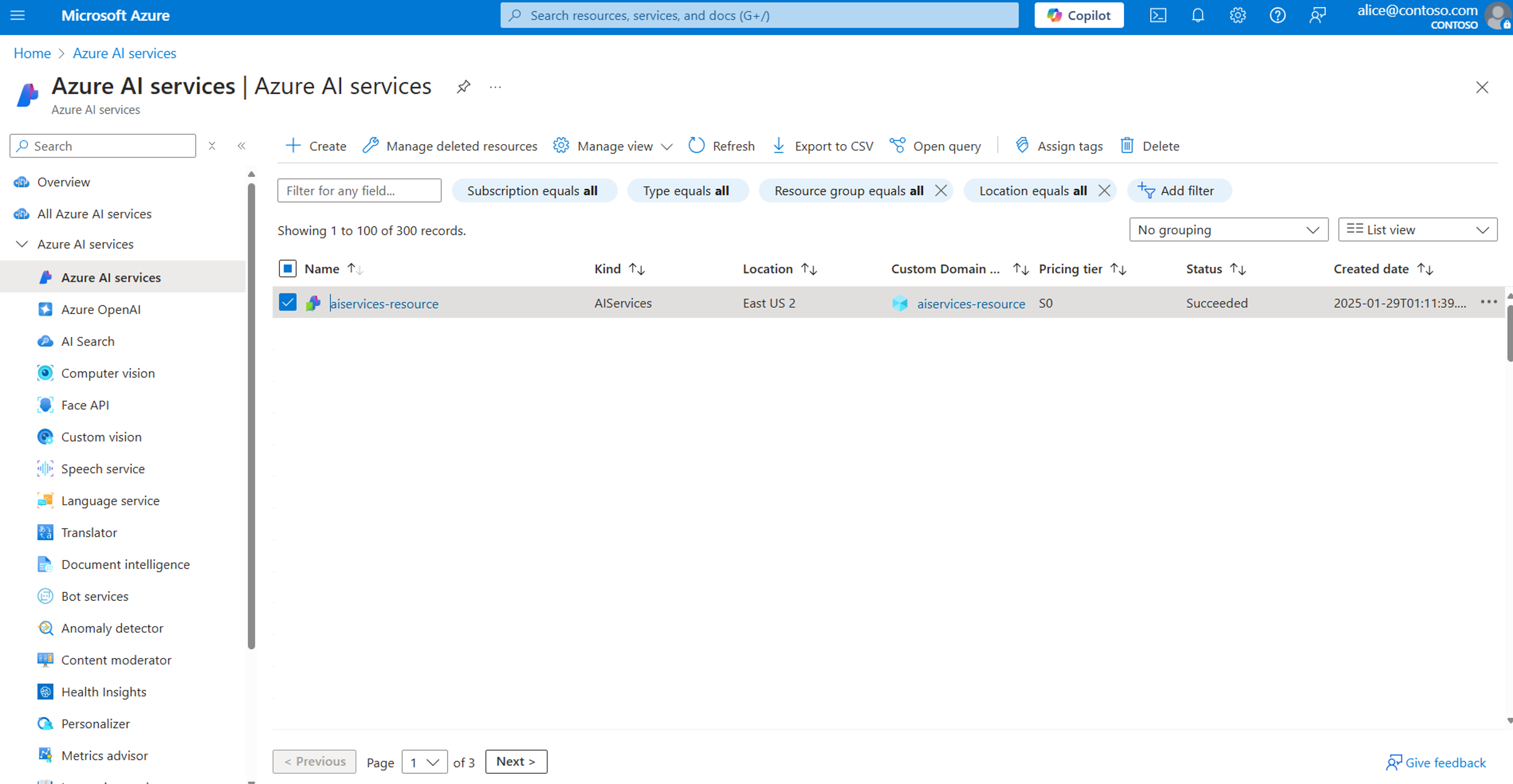 显示从中配置 Microsoft Entra ID 的资源的屏幕截图。