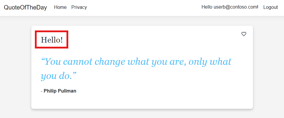 “今日名言”应用的屏幕截图,为用户显示了一条简单消息。