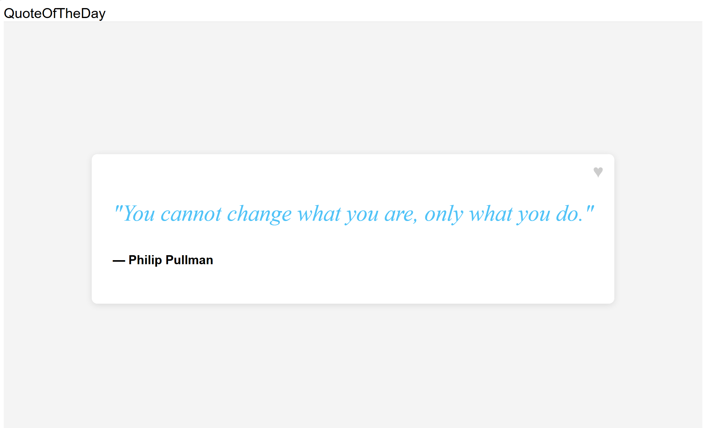 “每日名言”应用程序的截图,显示用户没有收到问候消息。