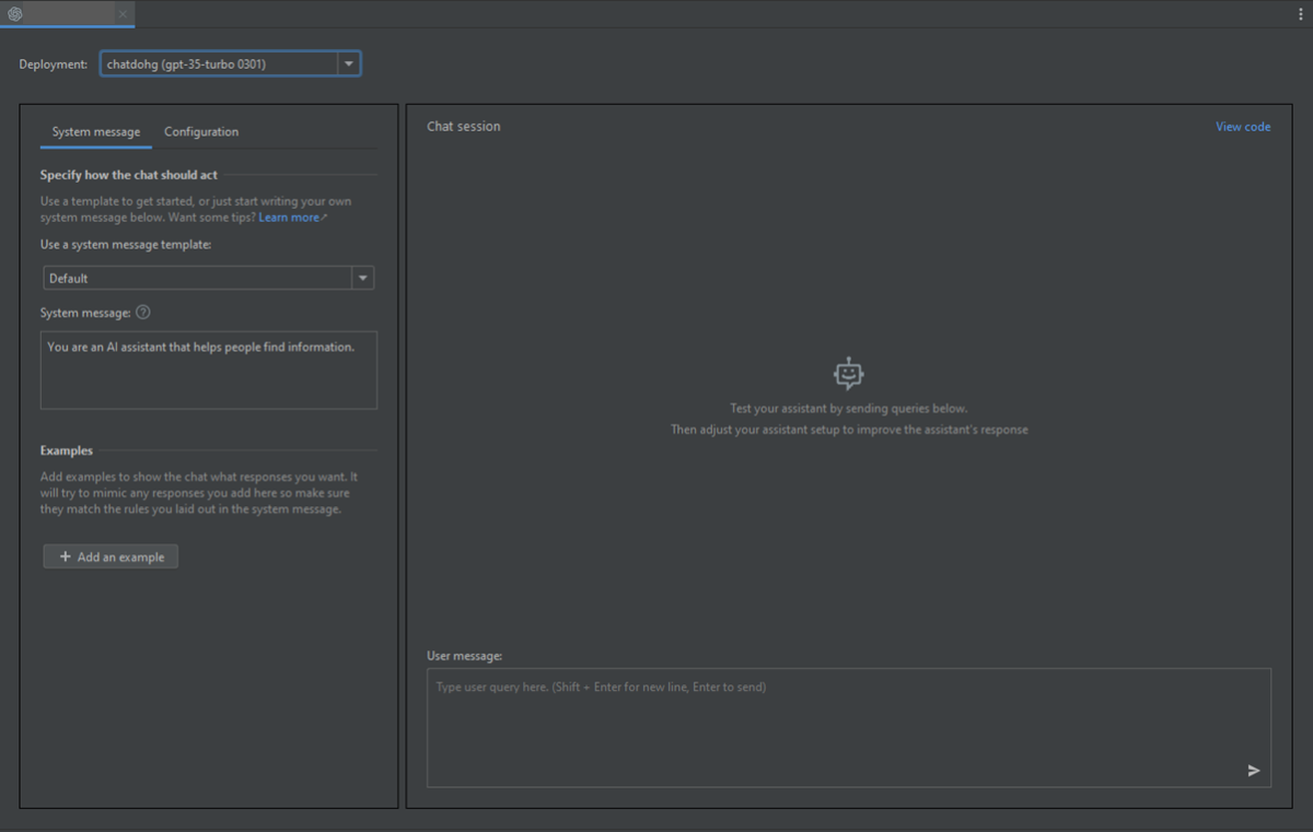 IntelliJ IDEA 的屏幕截图,显示了聊天操场概述窗口。