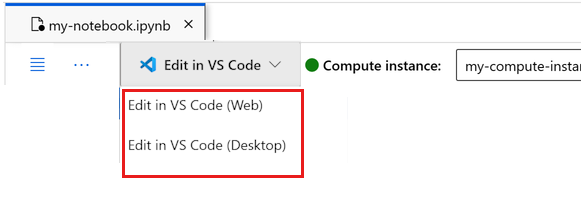 屏幕截图显示如何在 VS Code 中打开笔记本。