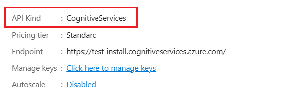 Azure 门户中 API 类型属性的屏幕截图。