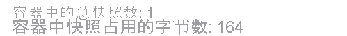 运行单元格时显示的结果的屏幕截图,其中显示了快照数和快照的总计大小。