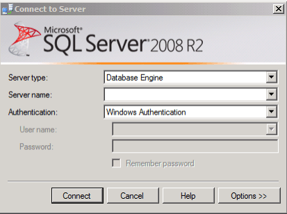 SQLServer2008R2-Loginscreen SQL Server 登录屏幕