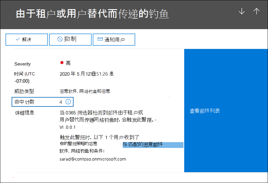 警报聚合示例。