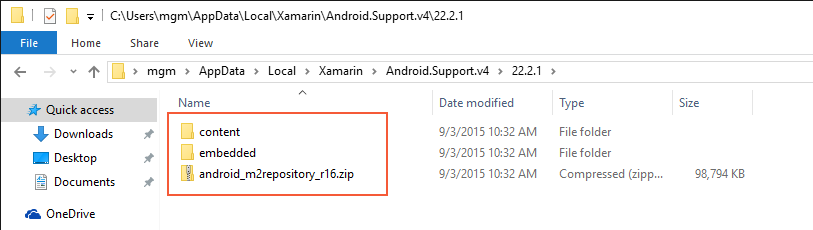 22.2.1 支持库文件夹的示例内容