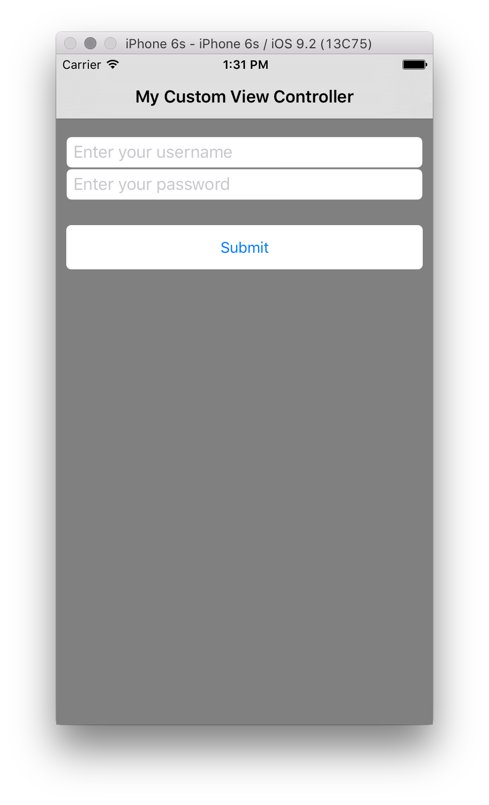 视图的示例运行