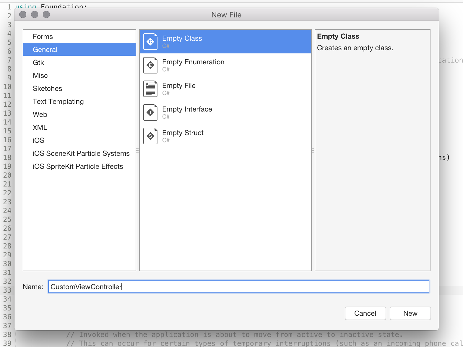 添加名为 CustomViewController 的新类