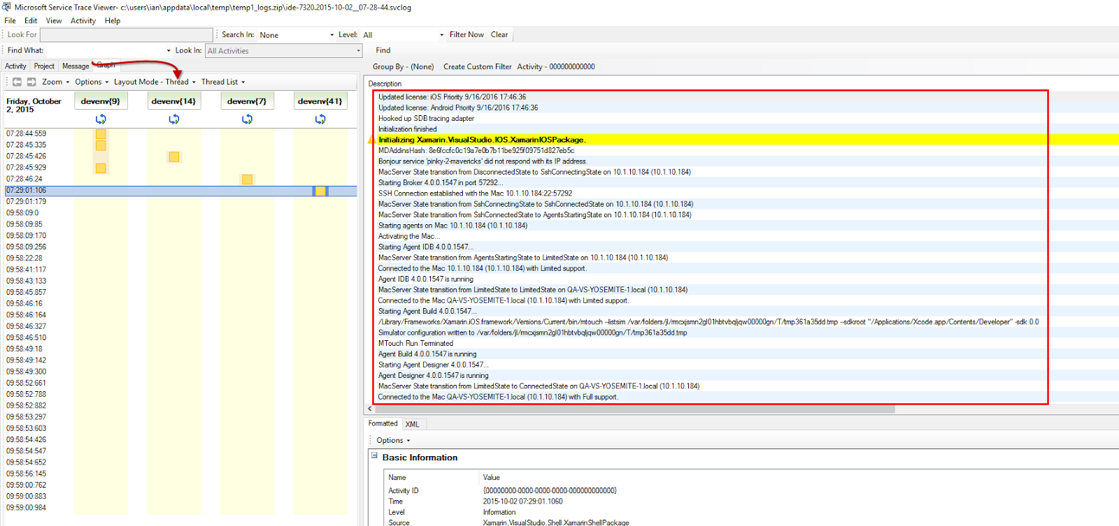 Click the Layout Mode drop-down menu and select Thread