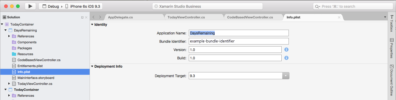 双击该扩展的 Info.plist 文件以将其打开来进行编辑