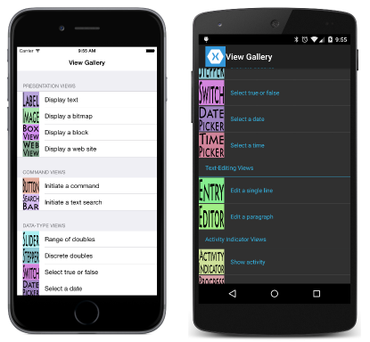 TableView 列表菜单项 视图库类型的三重屏幕截图