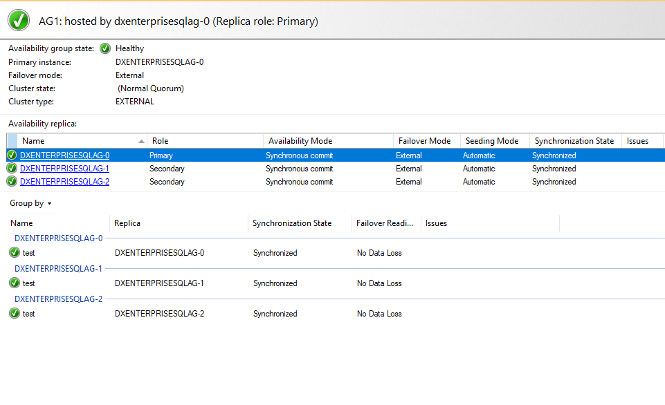 SSMS 验证的屏幕截图。