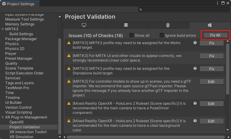 “Fix All”截图。