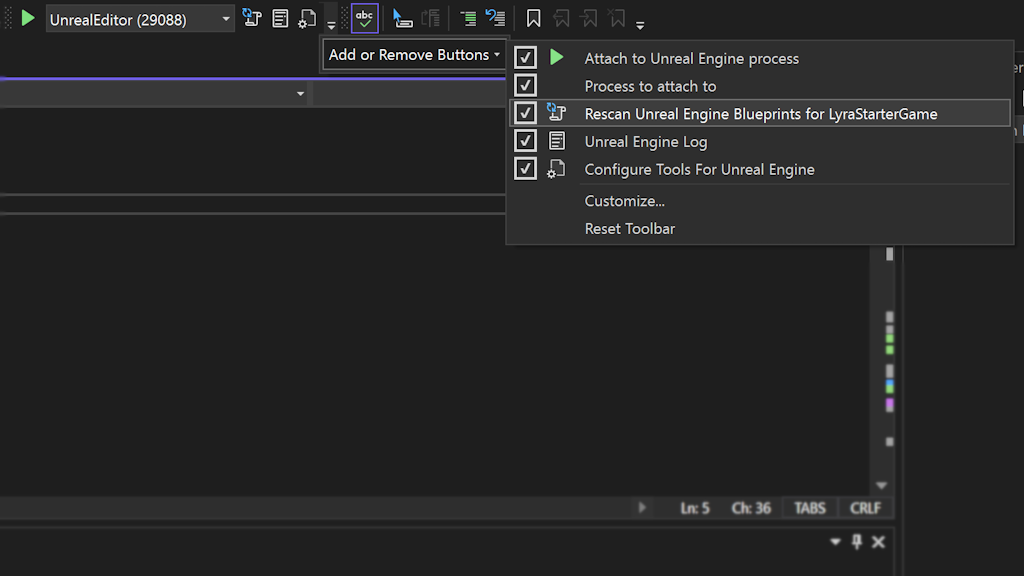 Unreal Engine 工具栏