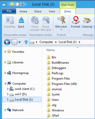 屏幕截图显示了弹出的硬盘。